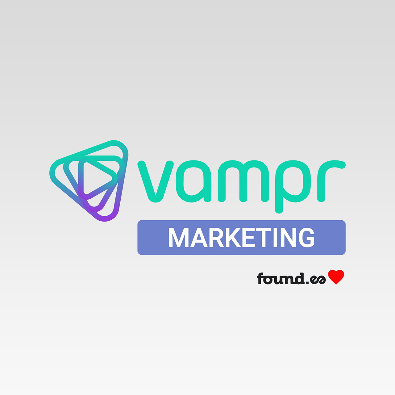 Vampr Marketing logo with found.ee and a love heart
